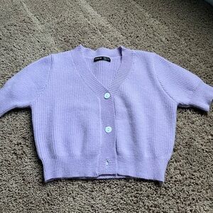 SHEIN Purple Knit Cardigan Sweater